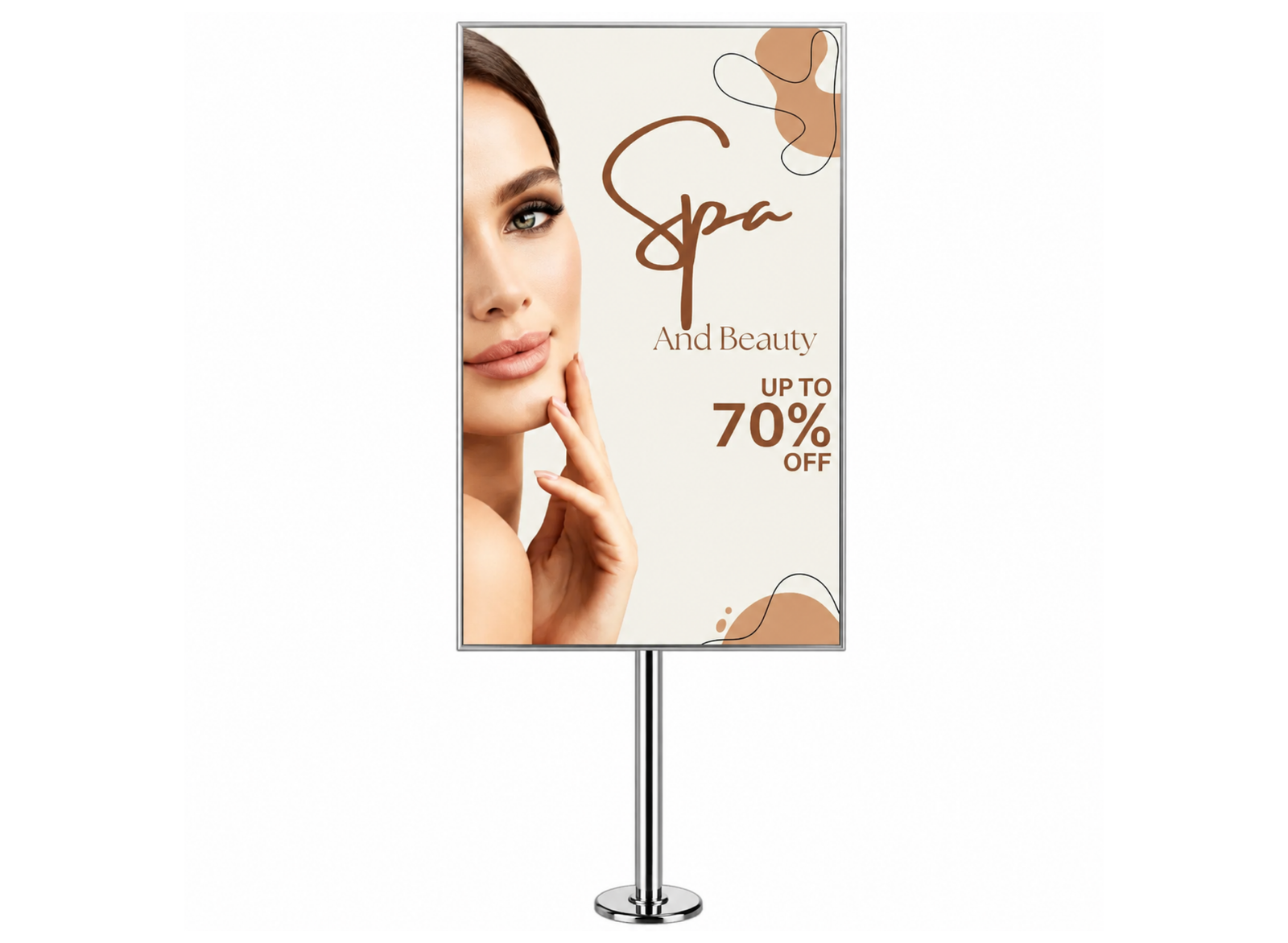 Moove 32" to 65" Digital Signage Floor Mounting Bracket | Chrome Floor Stand Moove AVMounts