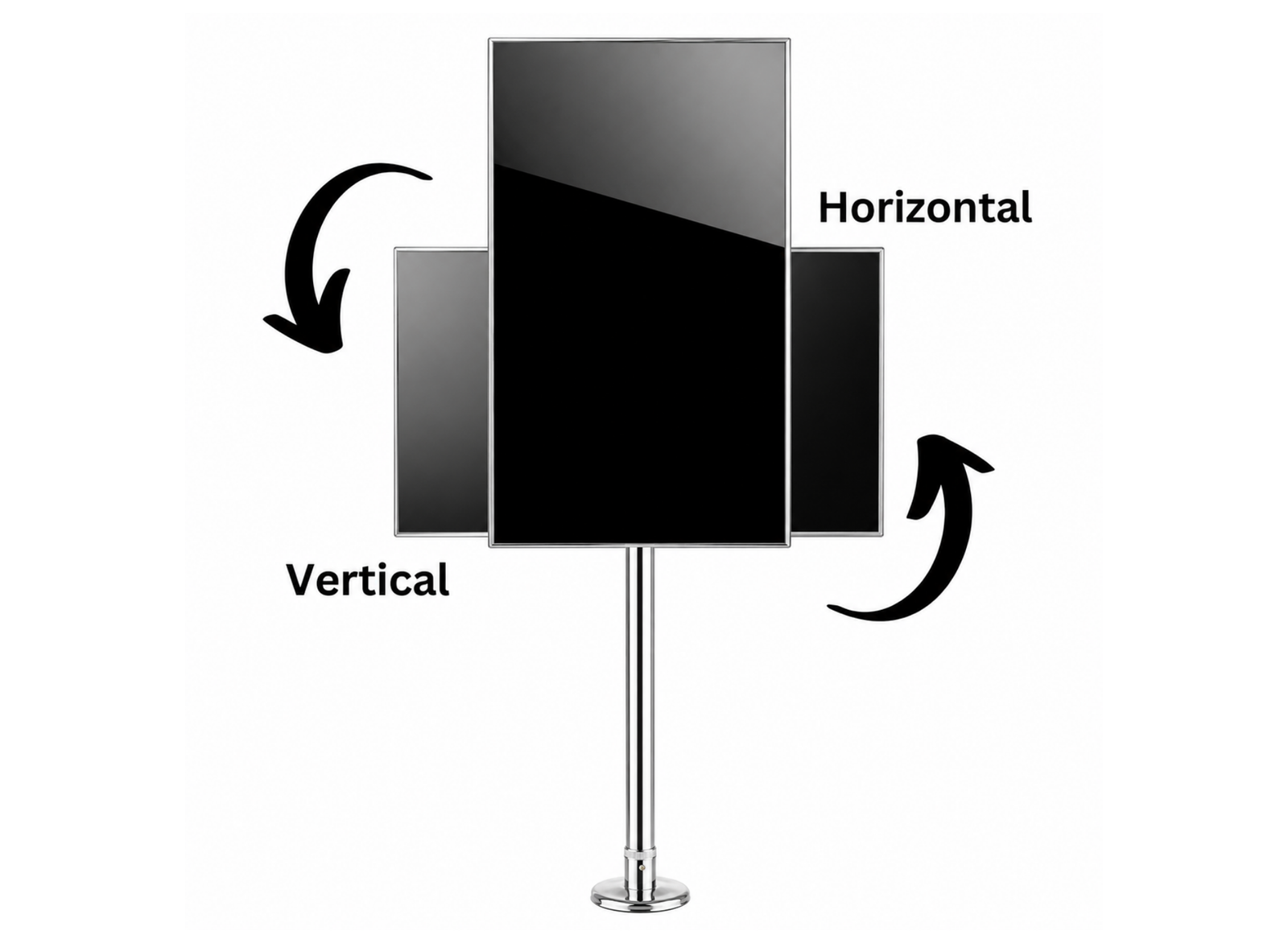 Moove 32" to 65" Digital Signage Floor Mounting Bracket | Chrome Floor Stand Moove AVMounts