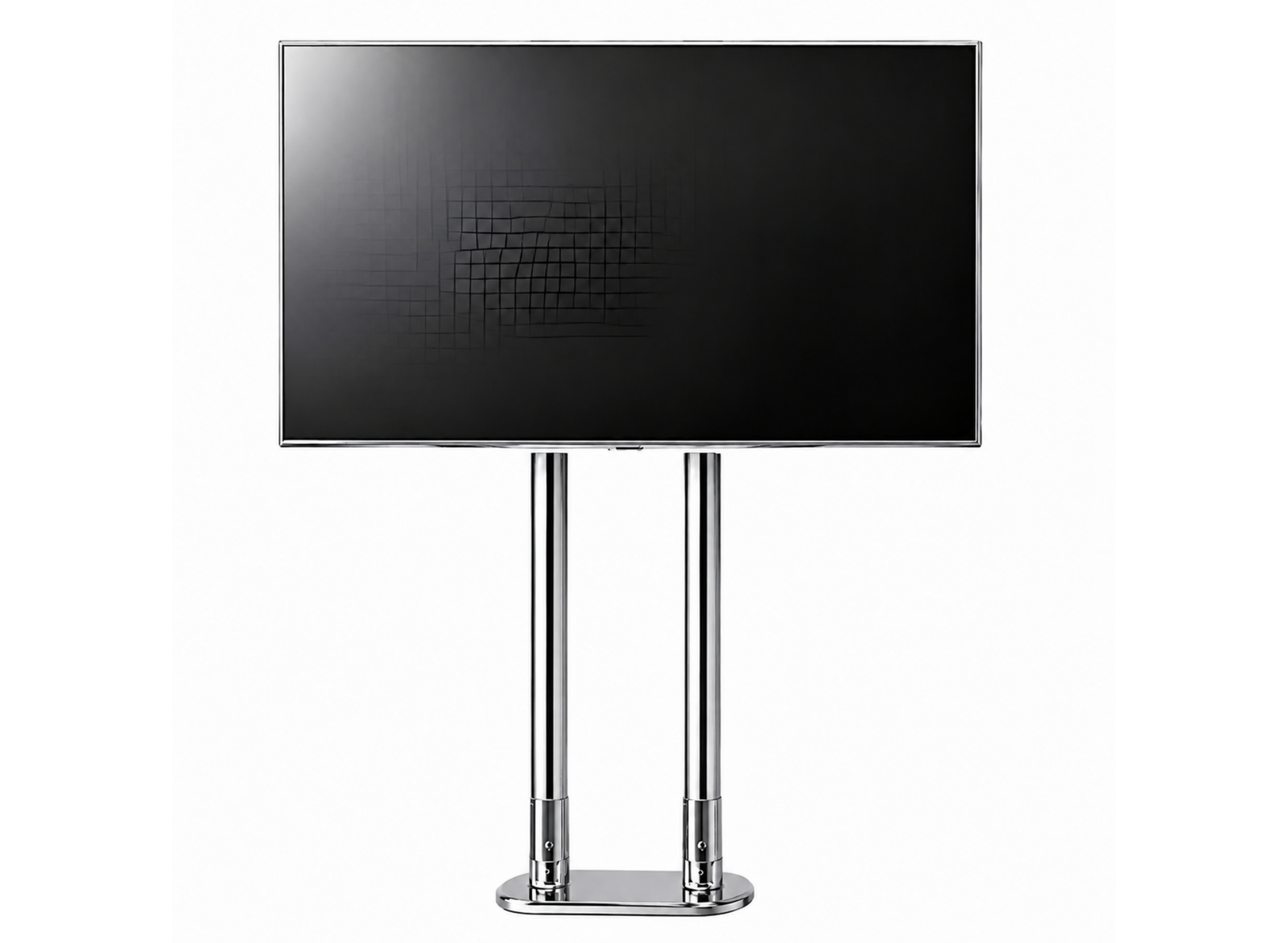 Moove 32" to 75" Digital Signage Double Pole Extra Strong Floor Mounting Bracket | Chrome Floor Stand Moove AVMounts
