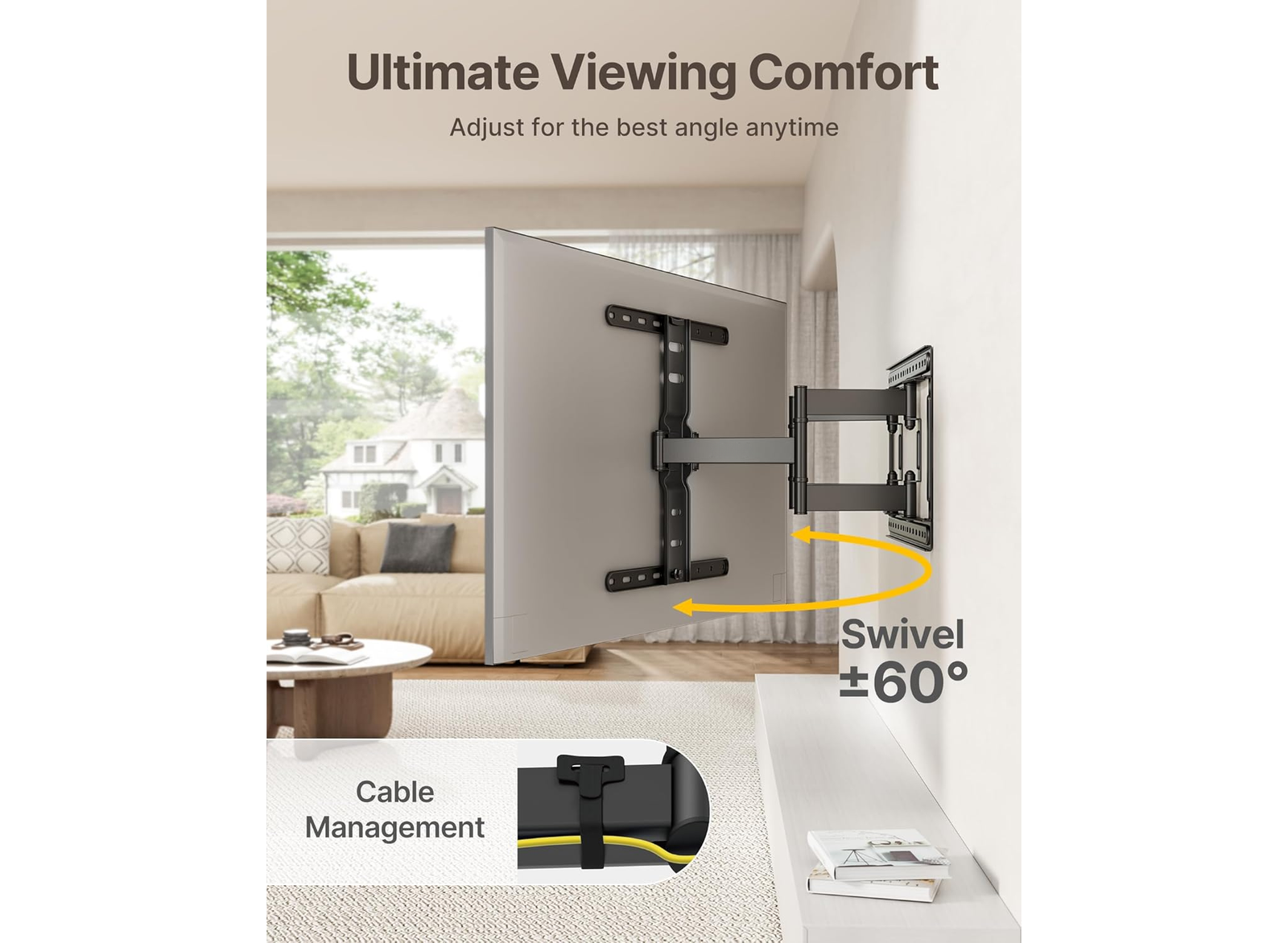 Moove 37-75" Full Motion TV Wall Mount | 400x400 VESA, 90° Rotate Wall Mount Bracket ScreenMoove
