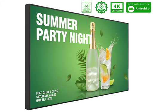 Moove 4000 cd/m2 Android 14 - 4K Ultra High Brightness Shop Window Display High Brightness Digital Signage ScreenMoove 32 inch Landscape