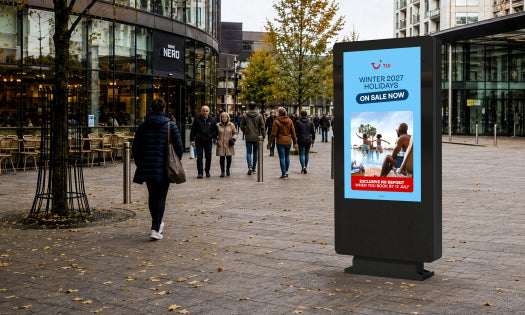 Moove 55" 4K UHD Ultra High Brightness Outdoor Freestanding Digital Poster High Brightness Digital Signage ScreenMoove