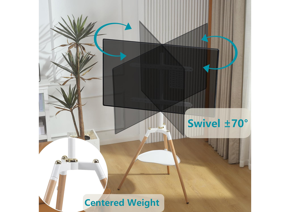 Moove Adjustable Tripod TV Stand for 32–65 Inch TVs with Shelf Floor Stand ScreenMoove