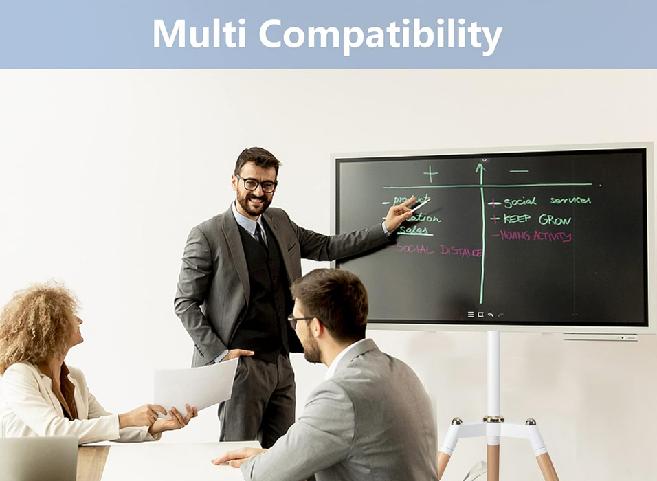 Moove Adjustable Tripod TV Stand for 32–65 Inch TVs with Shelf Floor Stand ScreenMoove