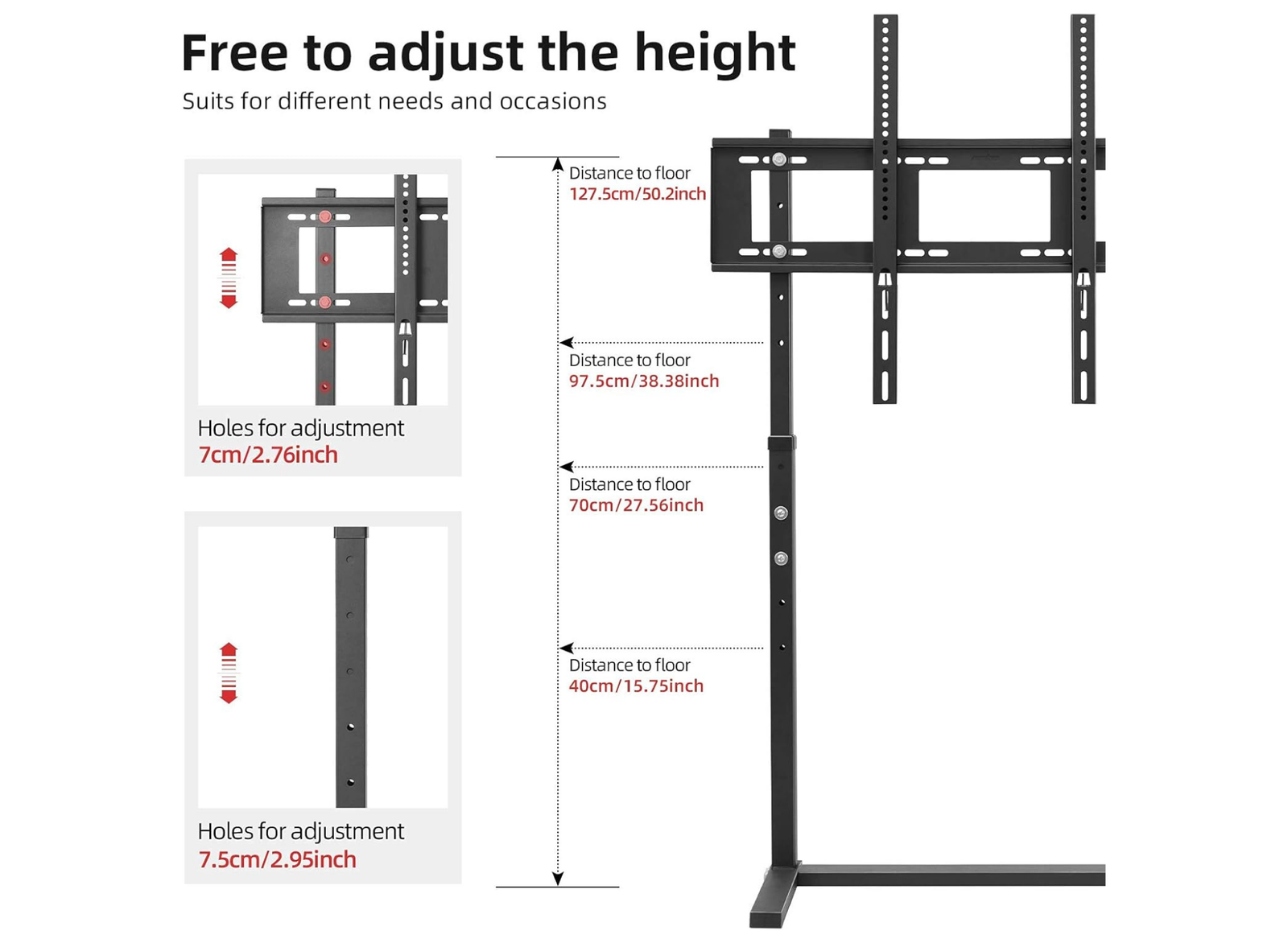 Moove Floor TV Stand with Bracket for 32"–86" TVs | Max VESA 800x400 Floor Stand Moove AVMounts