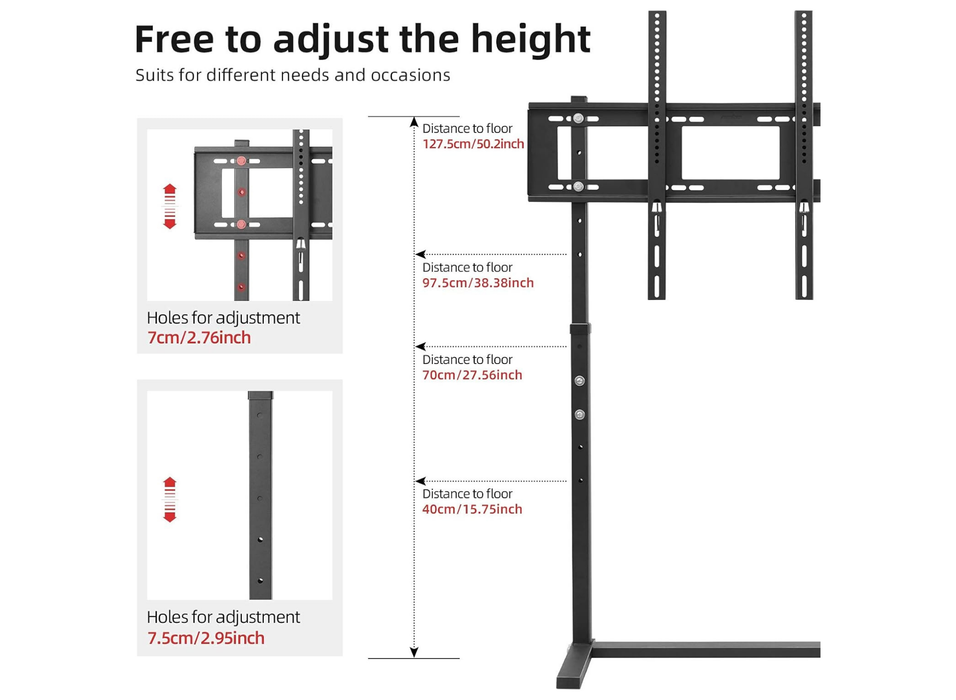 Moove Floor TV Stand with Bracket for 32"–86" TVs | Max VESA 800x400 TV Mounts & Stands ScreenMoove