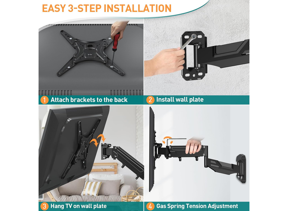 Moove Full Motion Gas Spring TV Wall Mount for 23"-55" Flat & Curved Screens ScreenMoove Wall Mount Moove AVMounts