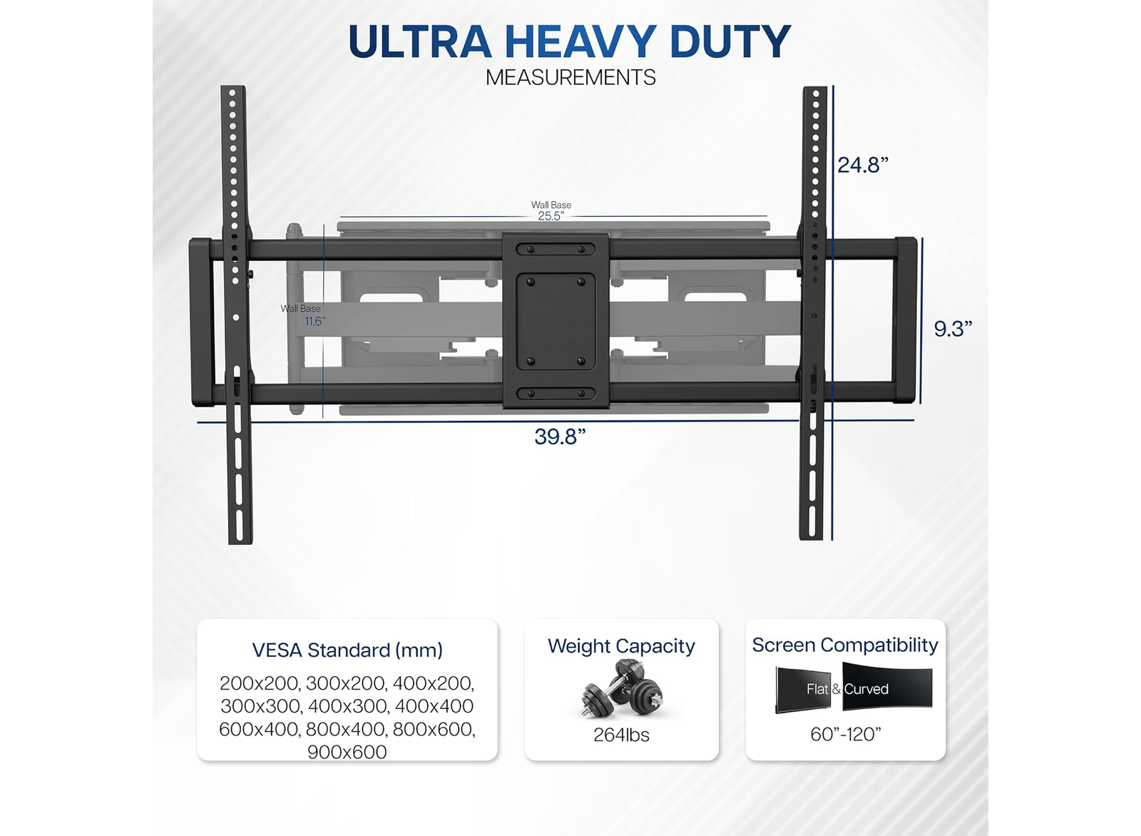 Moove Heavy Duty Full Motion TV Wall Mount For 60" – 120" Screens Wall Mount Bracket Moove AVMounts