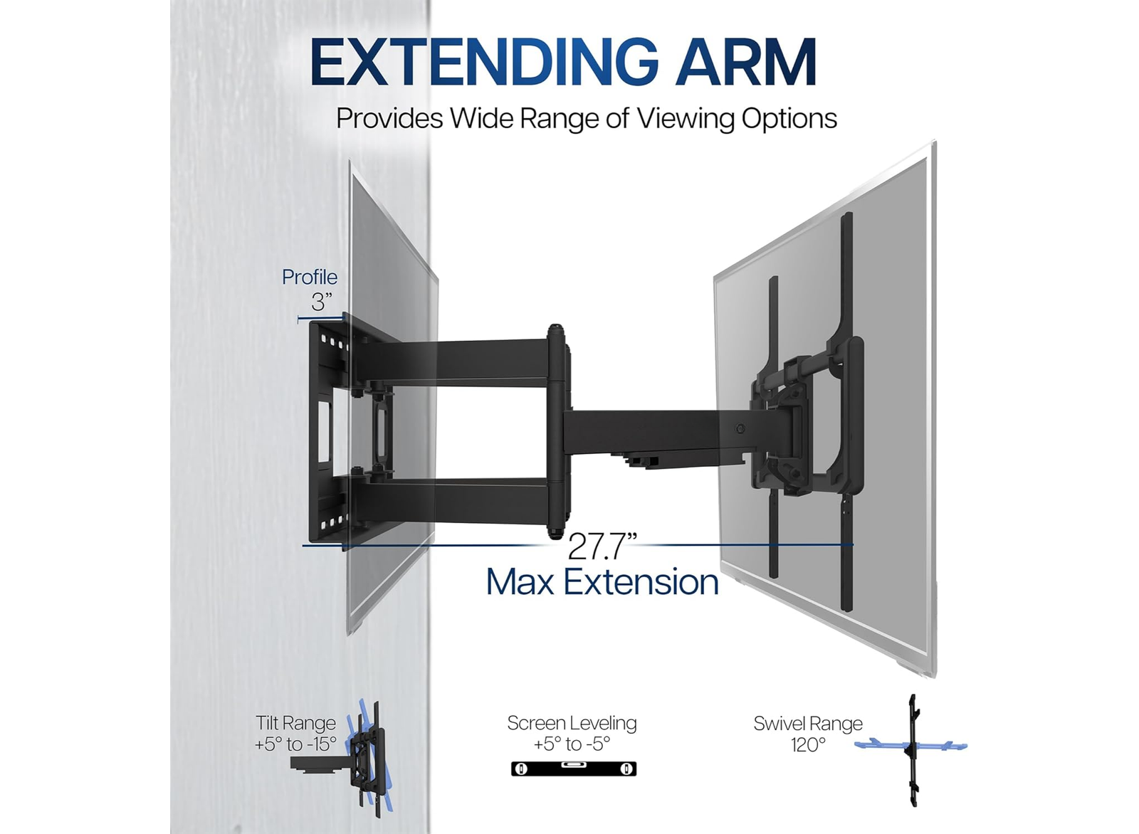 Moove Heavy Duty Full Motion TV Wall Mount For 60" – 120" Screens Wall Mount Bracket Moove AVMounts