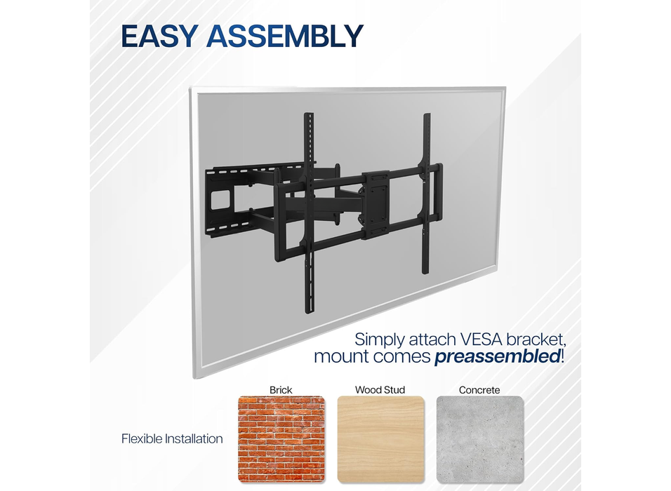 Moove Heavy Duty Full Motion TV Wall Mount For 60" – 120" Screens Wall Mount Bracket ScreenMoove