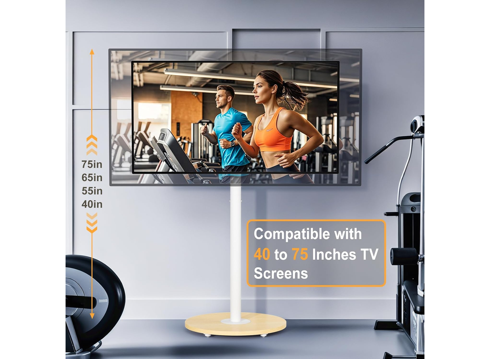Moove Mobile TV Stand for 40-75” TVs - No Floor Mount Needed Mount Stand ScreenMoove