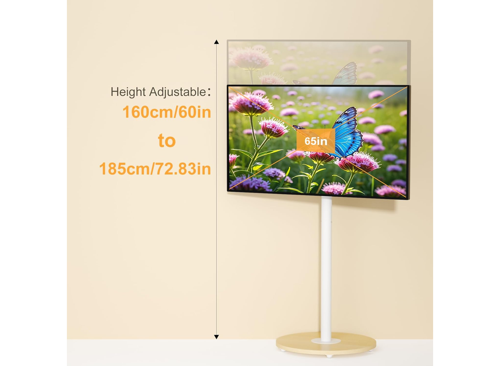 Moove Mobile TV Stand for 40-75” TVs - No Floor Mount Needed Mount Stand ScreenMoove