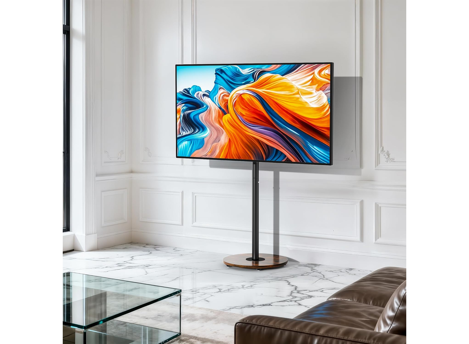 Moove Mobile TV Stand for 40-75” TVs - No Floor Mount Needed Mount Stand ScreenMoove