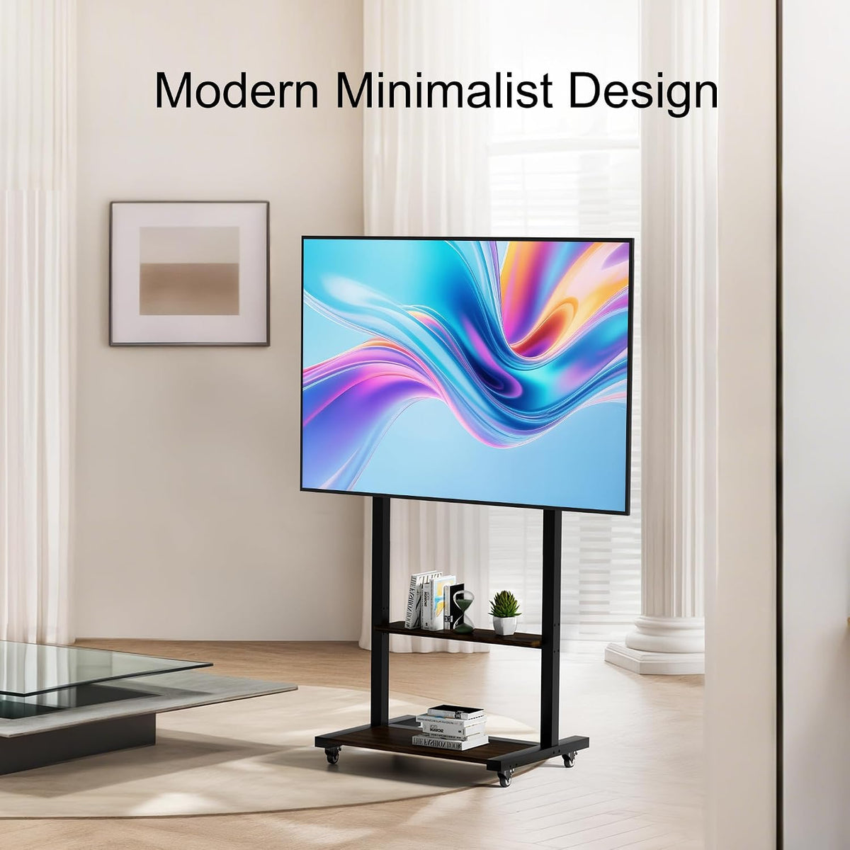 Moove Mobile TV Stand with Wheels for 40–100 Inch TVs – Rolling Trolley