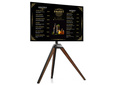 Moove Pro Tripod Digital Signage Stand for 37"-65" Displays Tripod Digital Signage Stand ScreenMoove Walnut
