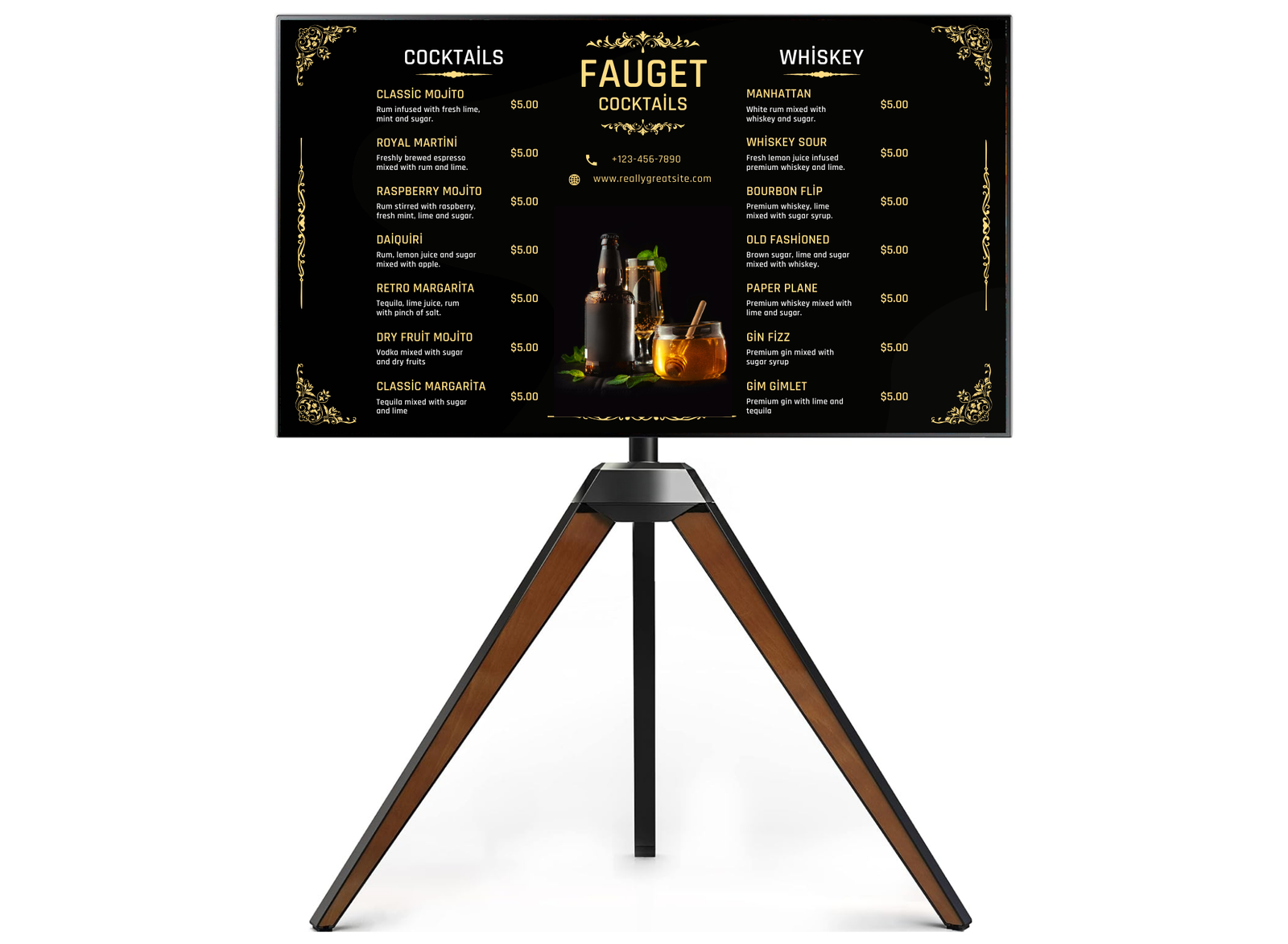 Moove Pro Tripod Digital Signage Stand for 37"-65" Displays Floor Stand Moove AVMounts