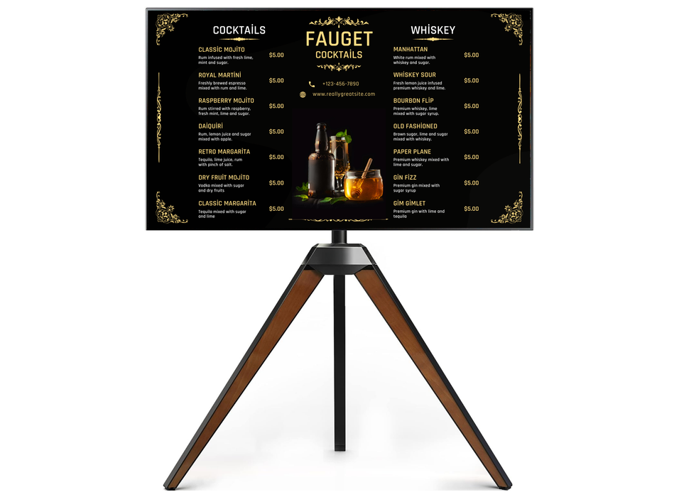 Moove Pro Tripod Digital Signage Stand for 37"-65" Displays Tripod Digital Signage Stand ScreenMoove