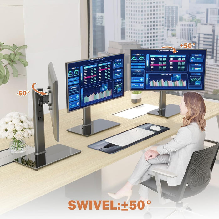 Moove Single Monitor Desk Stand for 13–32" Screens – Height Adjustable, Swivel & Rotate, 35kg | MSMDS13-32 Monitor Mounts & Stands ScreenMoove