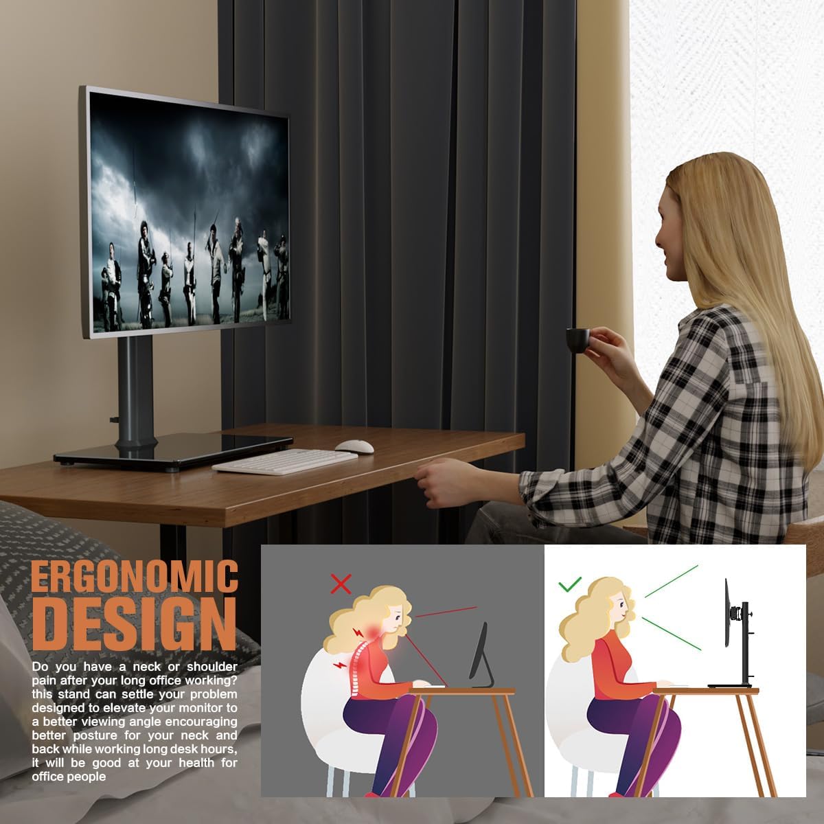 Moove Single Monitor Desk Stand for 13–32" Screens – Height Adjustable, Swivel & Rotate, 35kg | MSMDS13-32 Monitor Mounts & Stands ScreenMoove