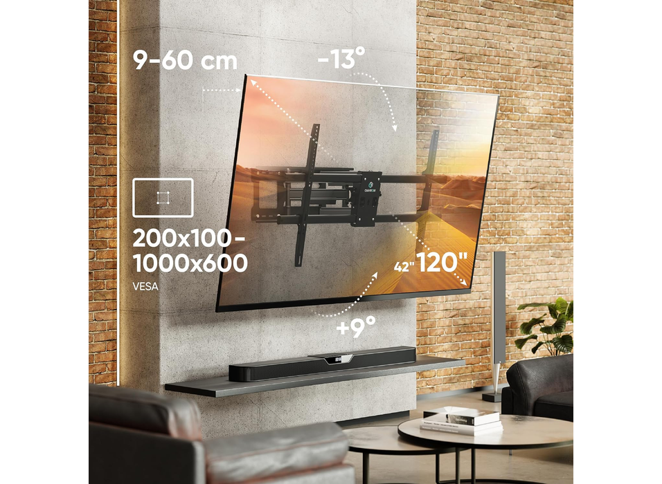 Moove Tilt and Swivel TV Wall Bracket For 42" - 120" Screens Wall Mount Bracket ScreenMoove