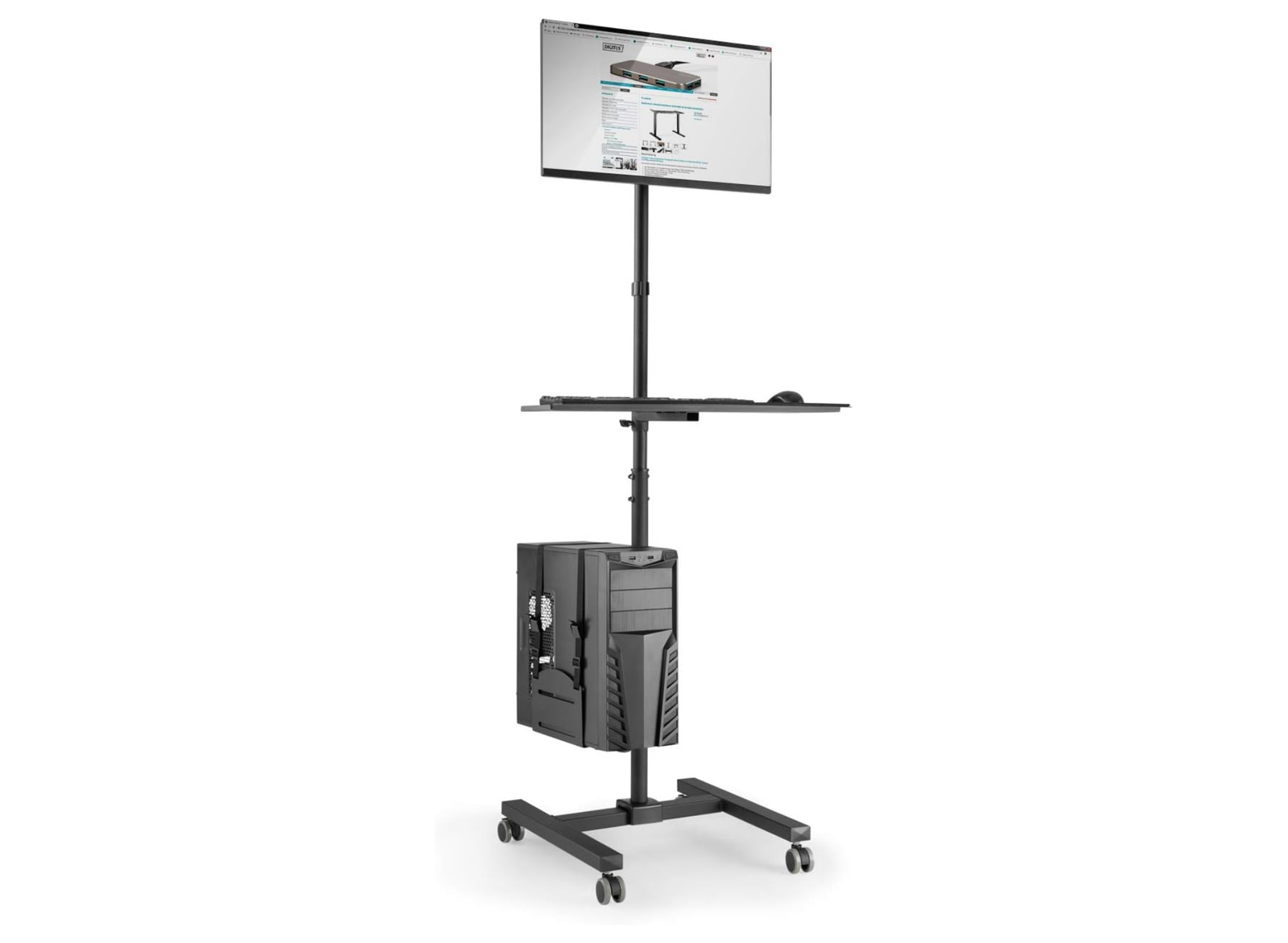 Moove Workstation Cart with Monitor Mount Up to 32” Screen | CPU/PC Holder Multimedia Carts & Stands Moove AVMounts