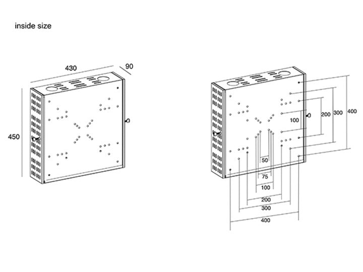 Multibrackets Digital Signage Box II Lockable Media Storage for VESA Displays | 7350073731046 Mount Accessories Multibrackets