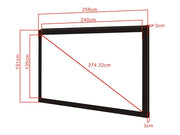 Multibrackets Framed Projection Screen Deluxe 108" 16:9 Matte White – Black Velvet Frame | 7350022732964