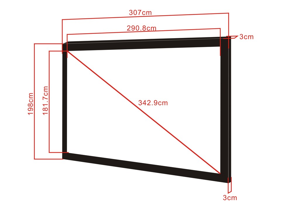 Multibrackets Framed Projection Screen Deluxe 135" 16:10 Matte White – Black Velvet Frame | 7350022735804