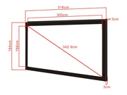 Multibrackets Framed Projection Screen Deluxe 135" 16:9 Matte White – Black Velvet Frame | 7350022732971