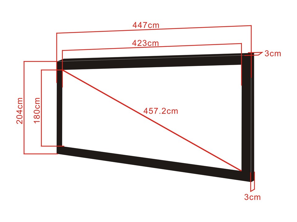 Multibrackets Framed Projection Screen Deluxe 180" 2.35:1 Cinematic Matte White – Black Velvet Frame | 7350022734579