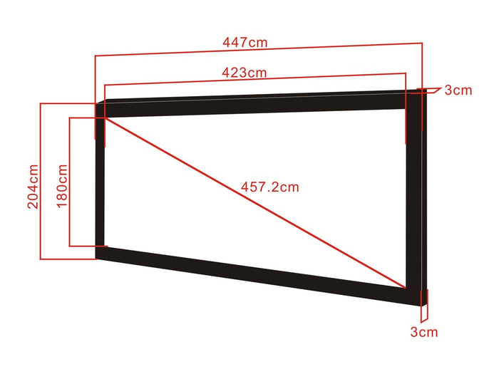 Multibrackets Framed Projection Screen Deluxe 180" 2.35:1 Cinematic Matte White – Black Velvet Frame | 7350022734579 Framed Projection Screen Multibrackets