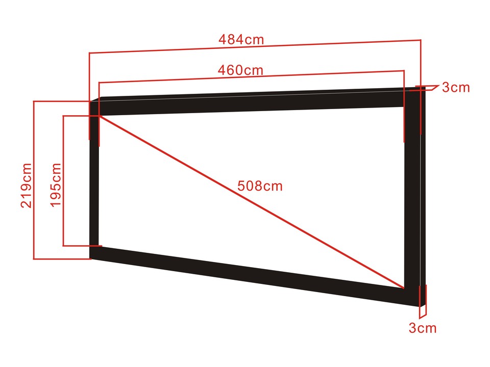 Multibrackets Framed Projection Screen Deluxe 200" 2.35:1 Cinematic Matte White – Black Velvet Frame | 7350022734586