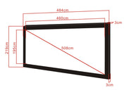 Multibrackets Framed Projection Screen Deluxe 200" 2.35:1 Cinematic Matte White – Black Velvet Frame | 7350022734586