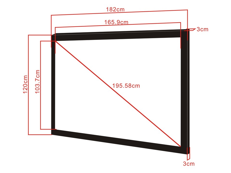 Multibrackets Framed Projection Screen Deluxe 77" 16:10 Matte White – Black Velvet Frame | 7350022735750