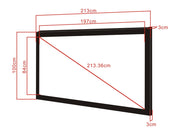 Multibrackets Framed Projection Screen Deluxe 84" 2.35:1 Cinematic Matte White – Black Velvet Frame | 7350022732551