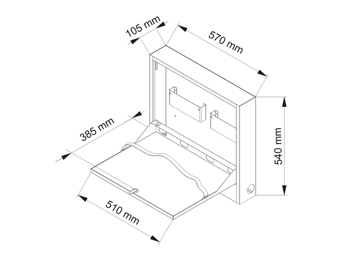Multibrackets Lockable Wall-Mounted Laptop Safety Cabinet with Storage Drawers | 7350105210419 Mount Accessories Multibrackets