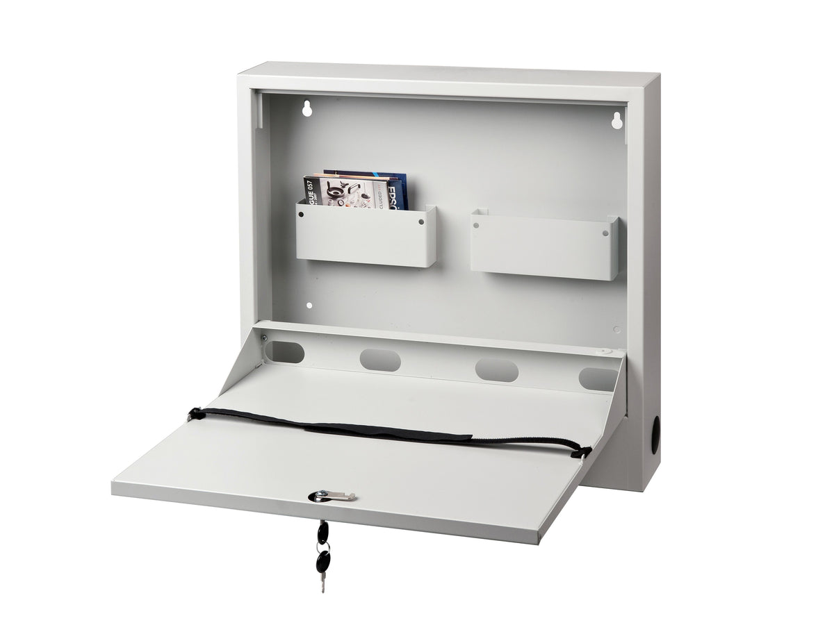 Multibrackets Lockable Wall-Mounted Laptop Safety Cabinet with Storage Drawers | 7350105210419 Mount Accessories Multibrackets