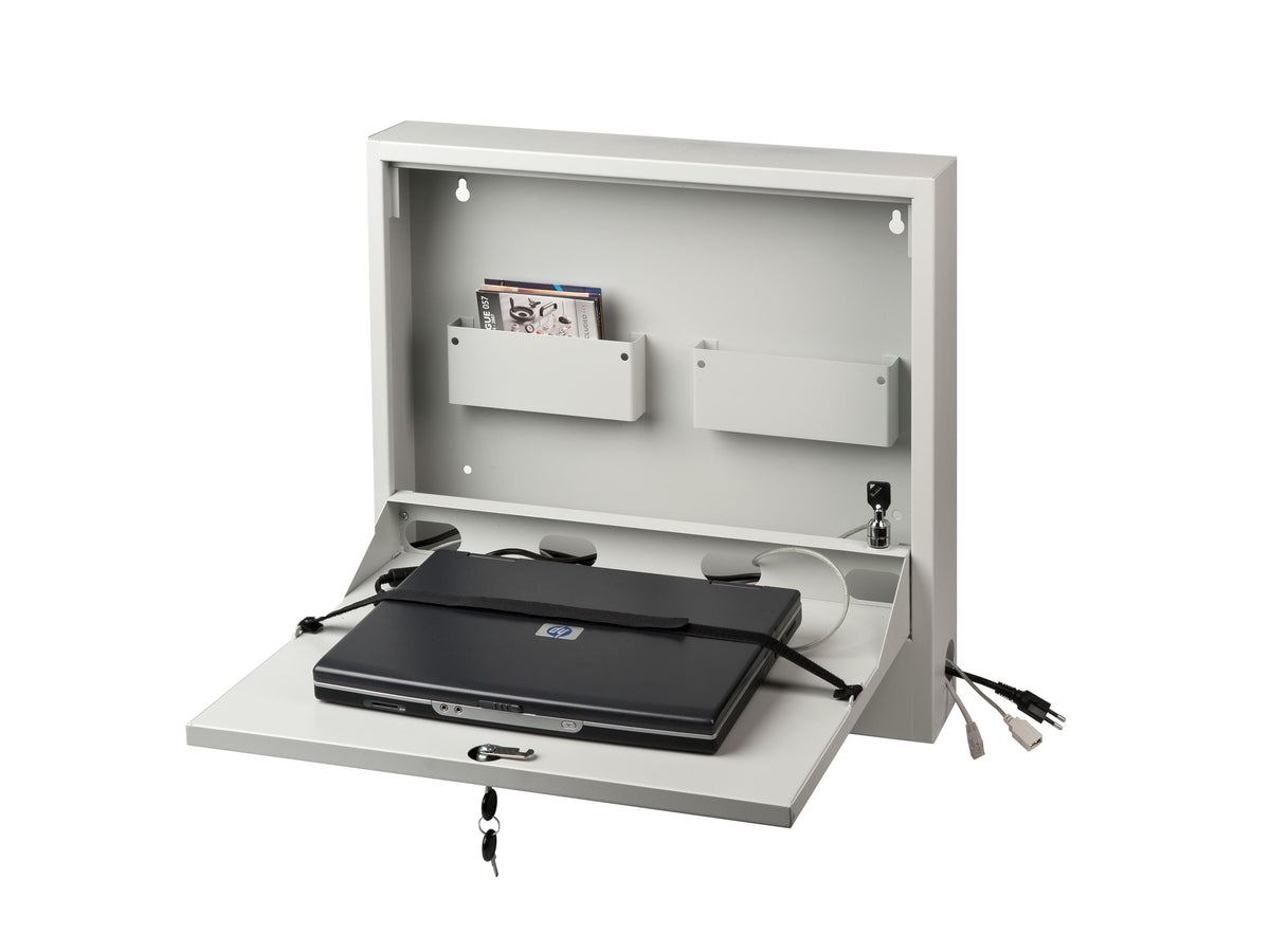 Multibrackets Lockable Wall-Mounted Laptop Safety Cabinet with Storage Drawers | 7350105210419 Mount Accessories Multibrackets