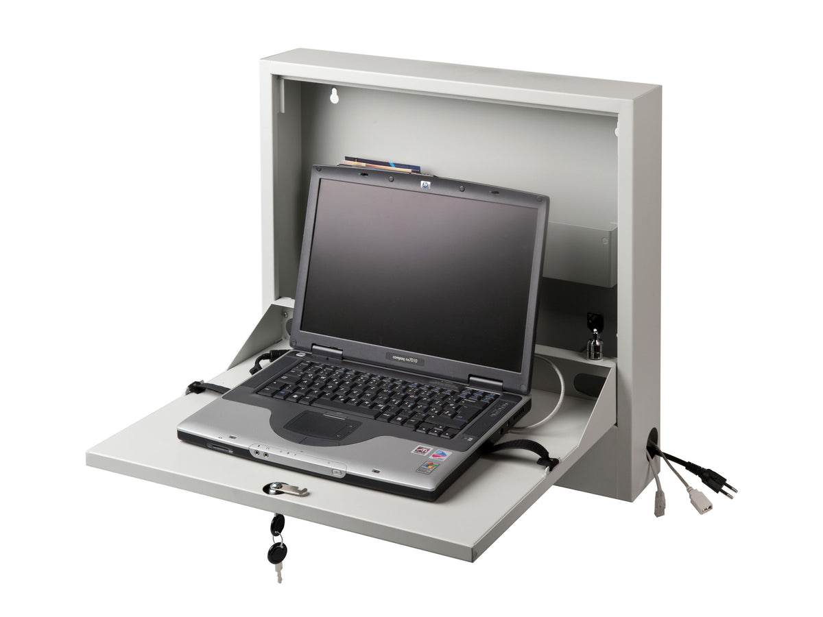 Multibrackets Lockable Wall-Mounted Laptop Safety Cabinet with Storage Drawers | 7350105210419 Mount Accessories Multibrackets