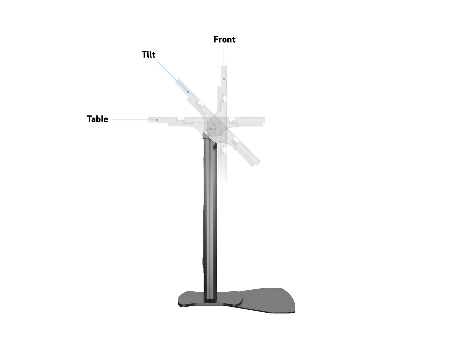 Multibrackets M 110 HD Single Black Tilt & Table Floor Stand for 32"-55" Screens | 7350073737413 Floor Stand Multibrackets