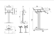 Multibrackets M 110 HD Single Black Tilt & Table Floor Stand for 32"-55" Screens | 7350073737413 Floor Stand Multibrackets