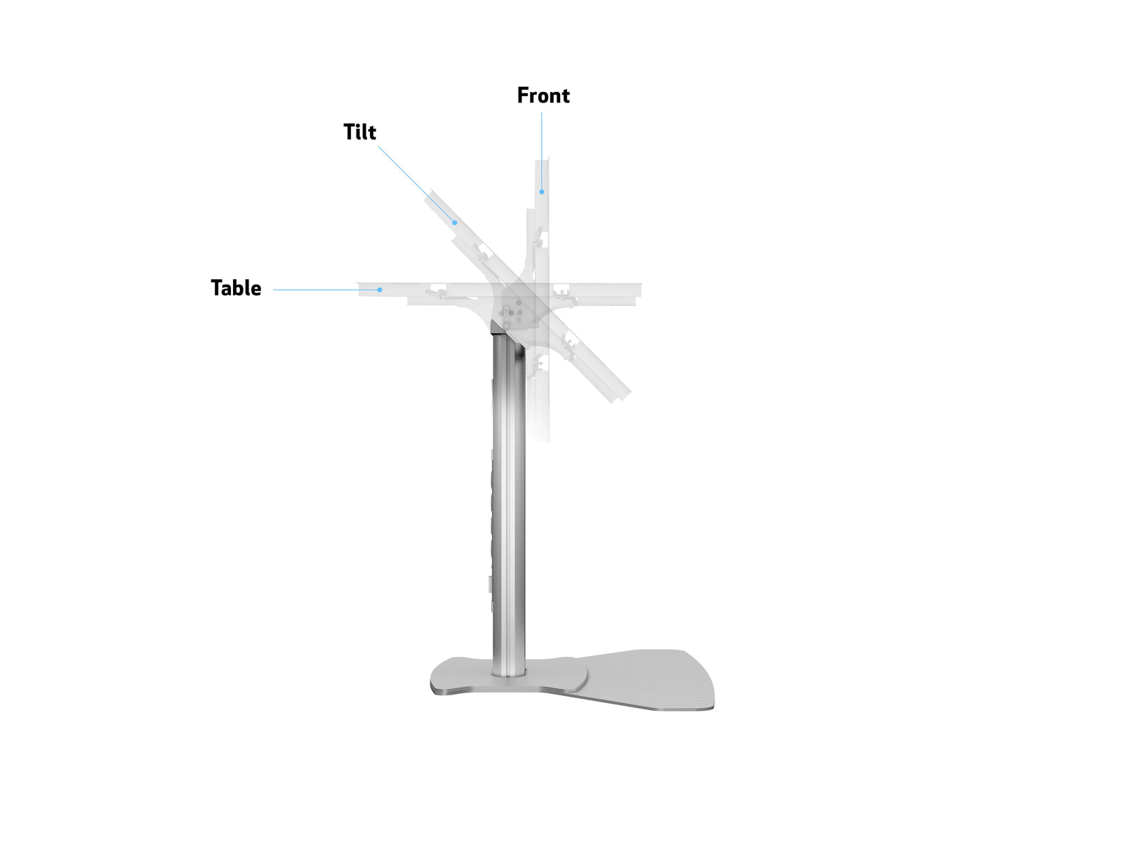 Multibrackets M 110 HD Single Silver Tilt & Table Floor Stand for 32"-55" Screens | 7350073737420 Floor Stand Multibrackets