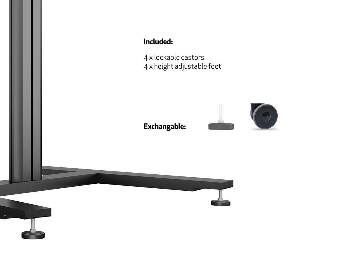 Multibrackets M 110 HD Tilt & Table Black Mobile Floor Stand for 32"-55" Screens | 7350022736252 Floor Stand Multibrackets