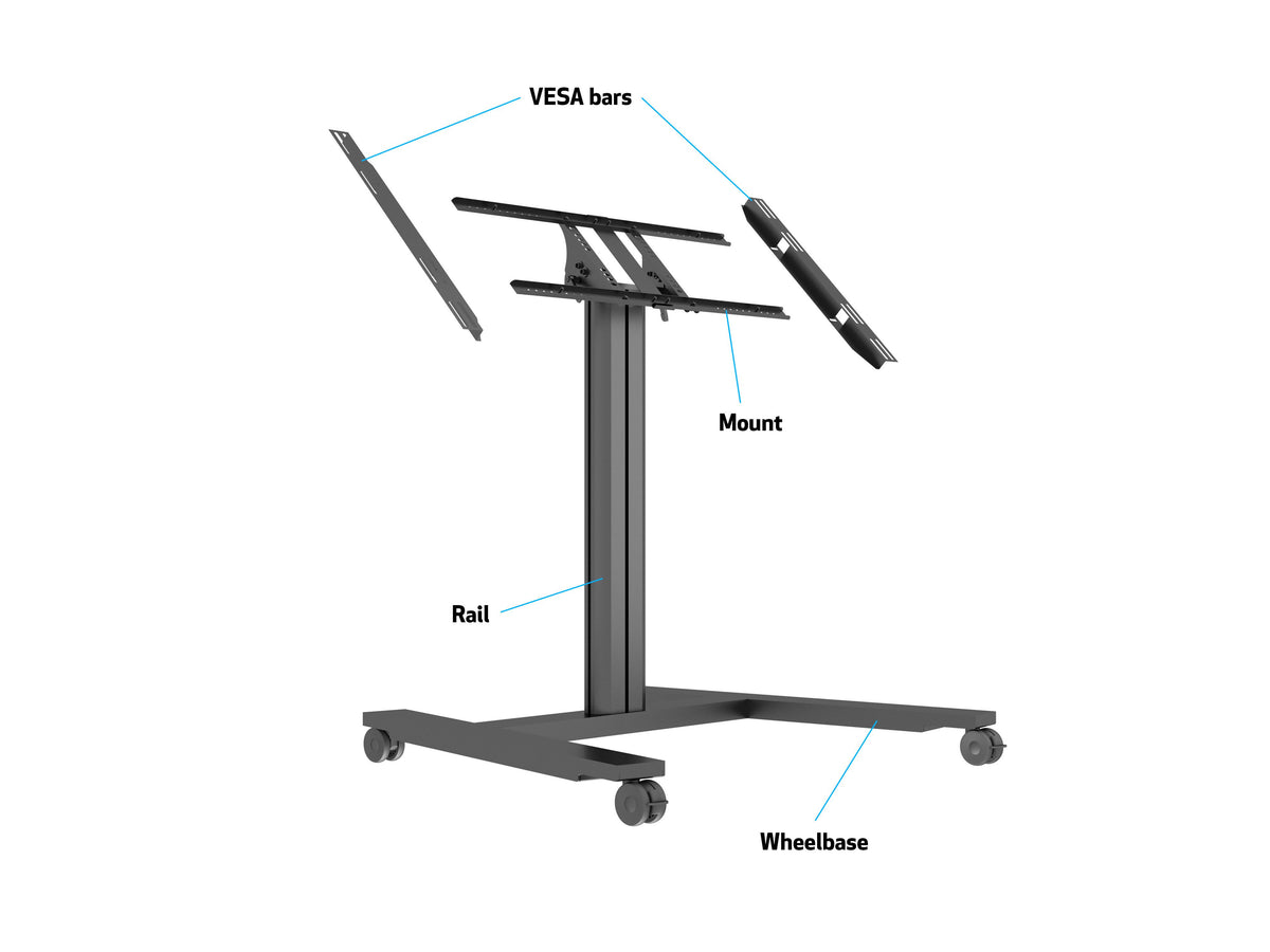 Multibrackets M 110 HD Tilt & Table Black Mobile Floor Stand for 32"-55" Screens | 7350022736252 Floor Stand Multibrackets