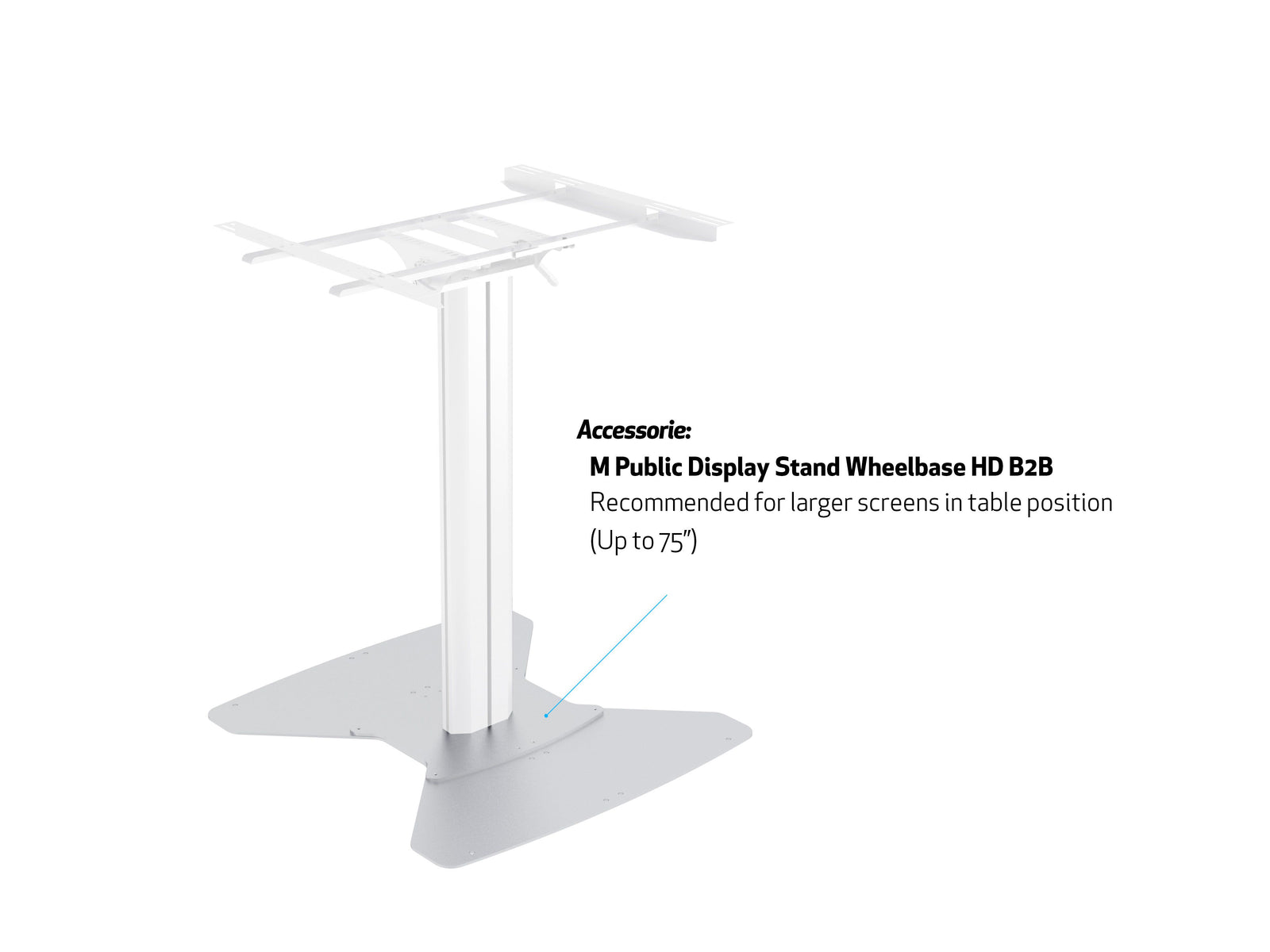 Multibrackets M 110 HD Tilt & Table Silver Mobile Floor Stand for 32"-55" Screens | 7350022735378 Floor Stand Multibrackets
