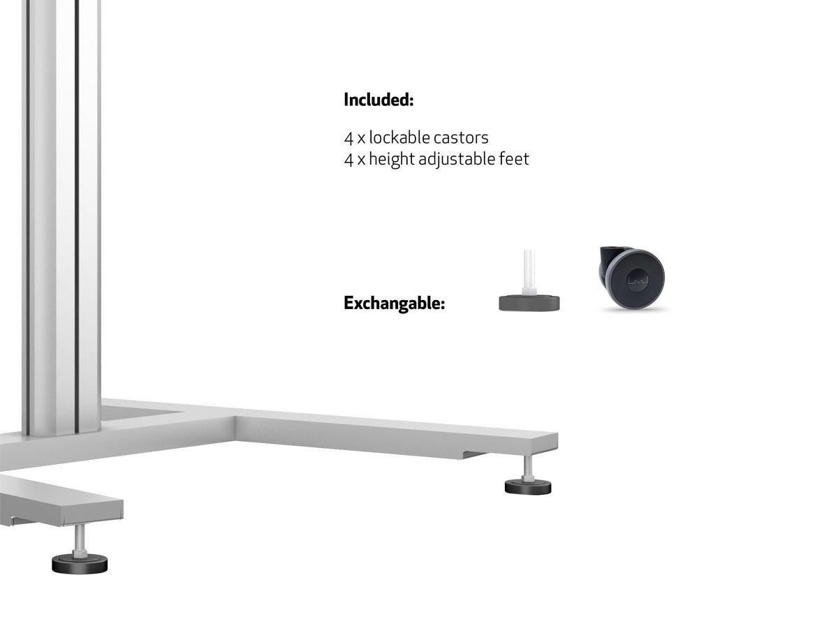 Multibrackets M 110 HD Tilt & Table Silver Mobile Floor Stand for 32"-55" Screens | 7350022735378 Floor Stand Multibrackets