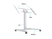 Multibrackets M 110 HD Tilt & Table Silver Mobile Floor Stand for 32"-55" Screens | 7350022735378 Floor Stand Multibrackets