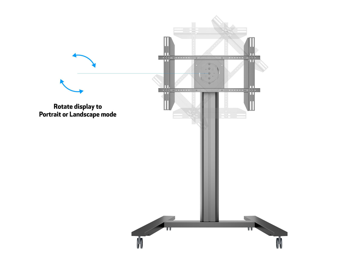 Multibrackets M 145 HD Single Black Mobile Floor Stand for 40"-80" Screens | 7350022736269 Floor Stand Multibrackets