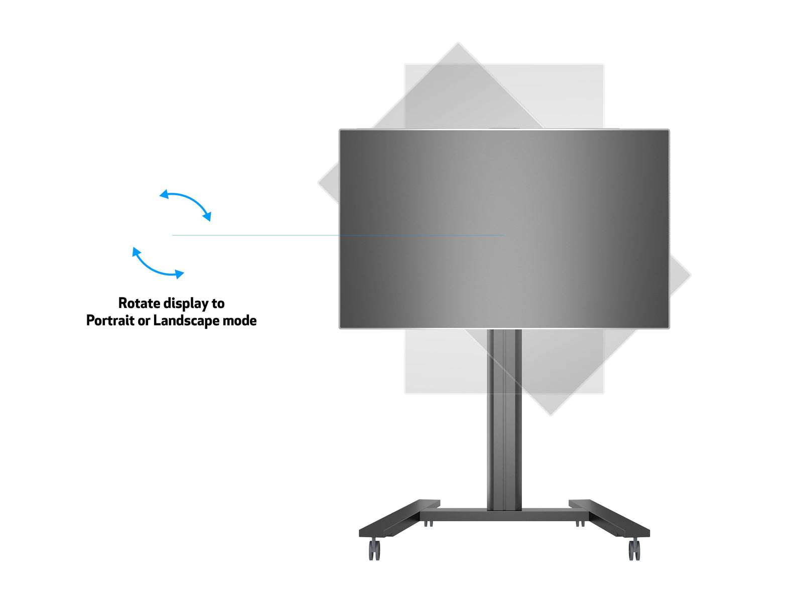 Multibrackets M 145 HD Single Black Mobile Floor Stand for 40"-80" Screens | 7350022736269 Floor Stand Multibrackets