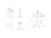 Multibrackets M 145 HD Single Black Mobile Floor Stand for 40"-80" Screens | 7350022736269 Floor Stand Multibrackets